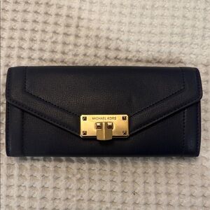Michael Kors Black Wallet with Gold Accents